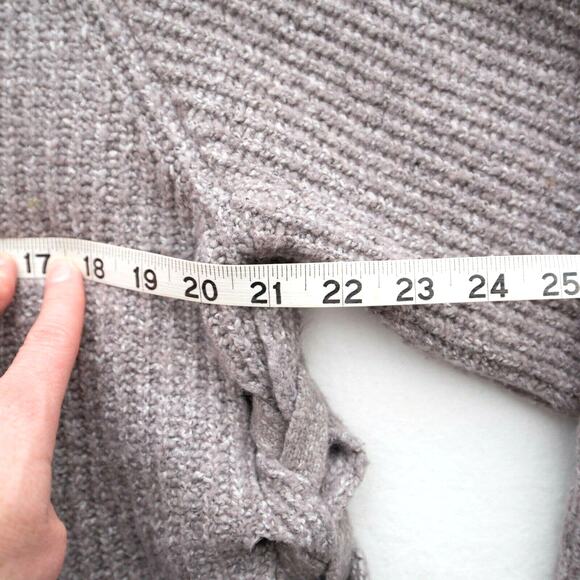 Anthropologie John + Jenn Oversized Lavender Side Tie Sweater Size Small - Picture 10 of 13